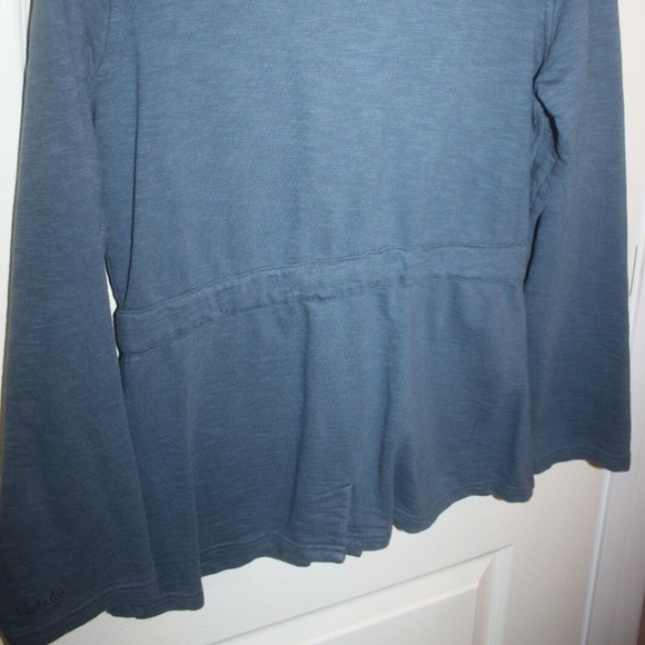 Cabela's lightweight jacket Heather blue snap closure brown suede trim SMALL…EUC - Picture 7 of 8